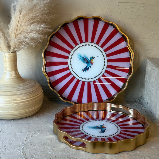 Pasha İki Boy İkili Tepsi Seti KOD:1061 Kırmızı