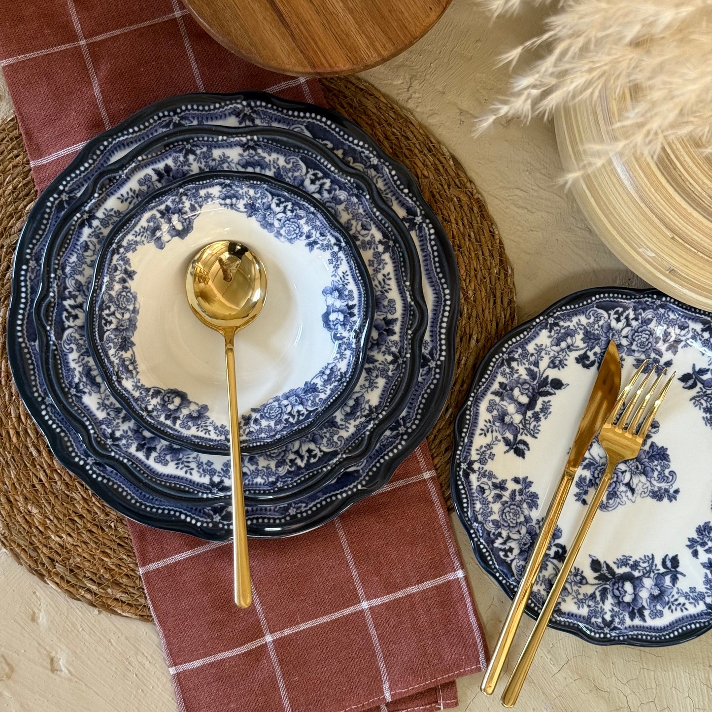 Porser 24 Parça Yemek Takımı 6 Kişilik KOD:VELOUR NAVY-30328