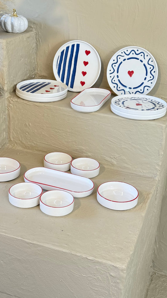 Tutku Blue Heart 14 Parça Kahvaltı Takımı Seti 6 Kişilik