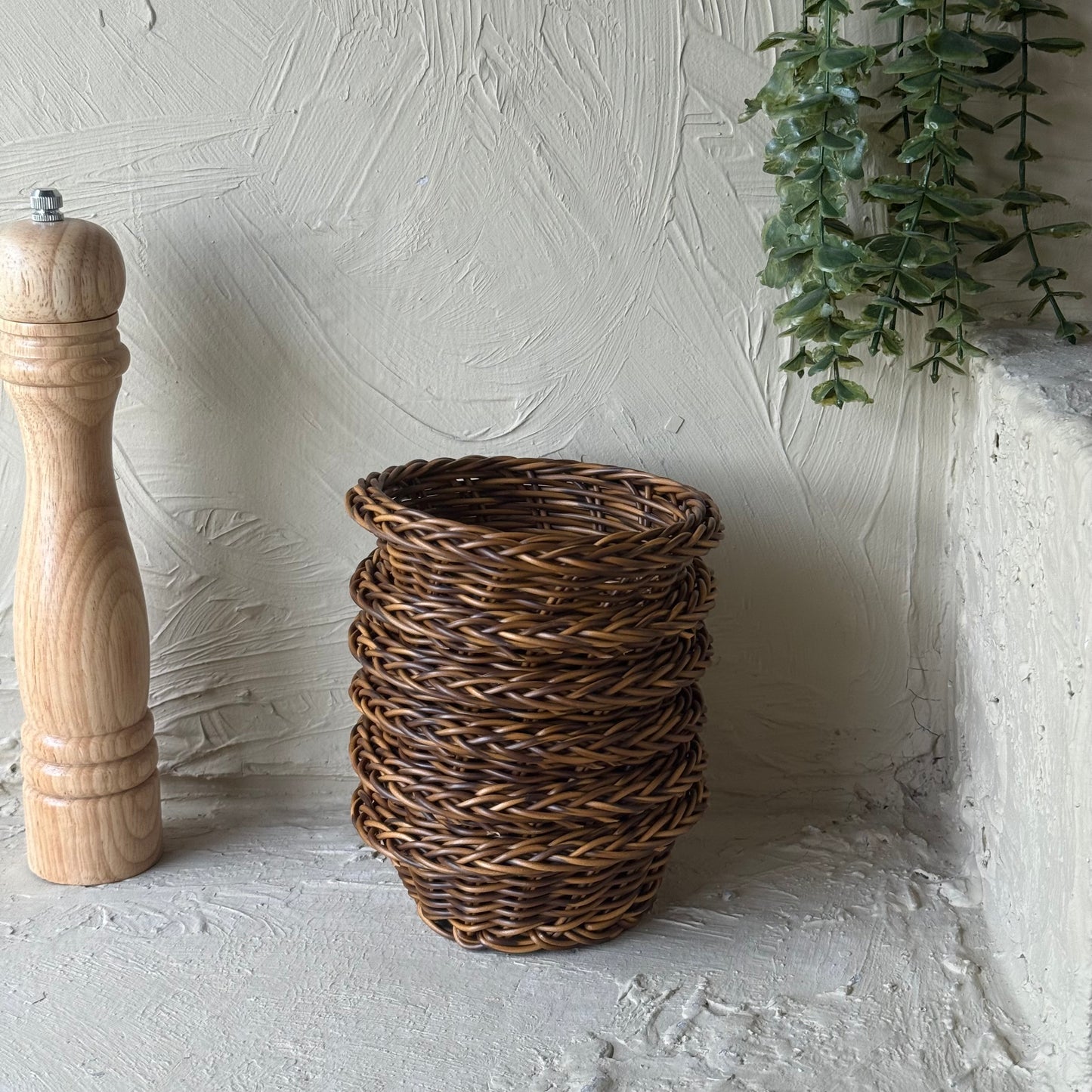 Sevally Rattan 6 Adet Çerezlik Sunumluk Seti Kahve Rengi KOD:71282