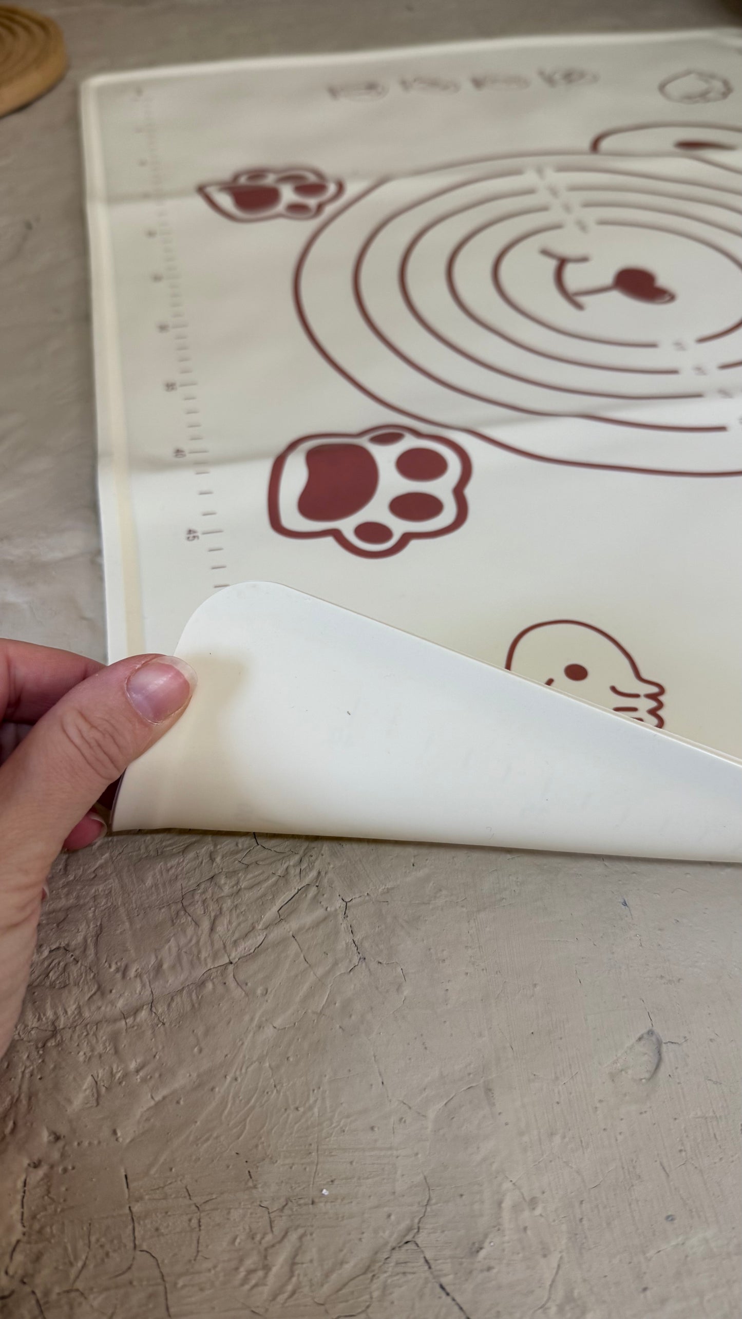 Evanev Silikon Hamur Açma Matı Büyük Boy Krem