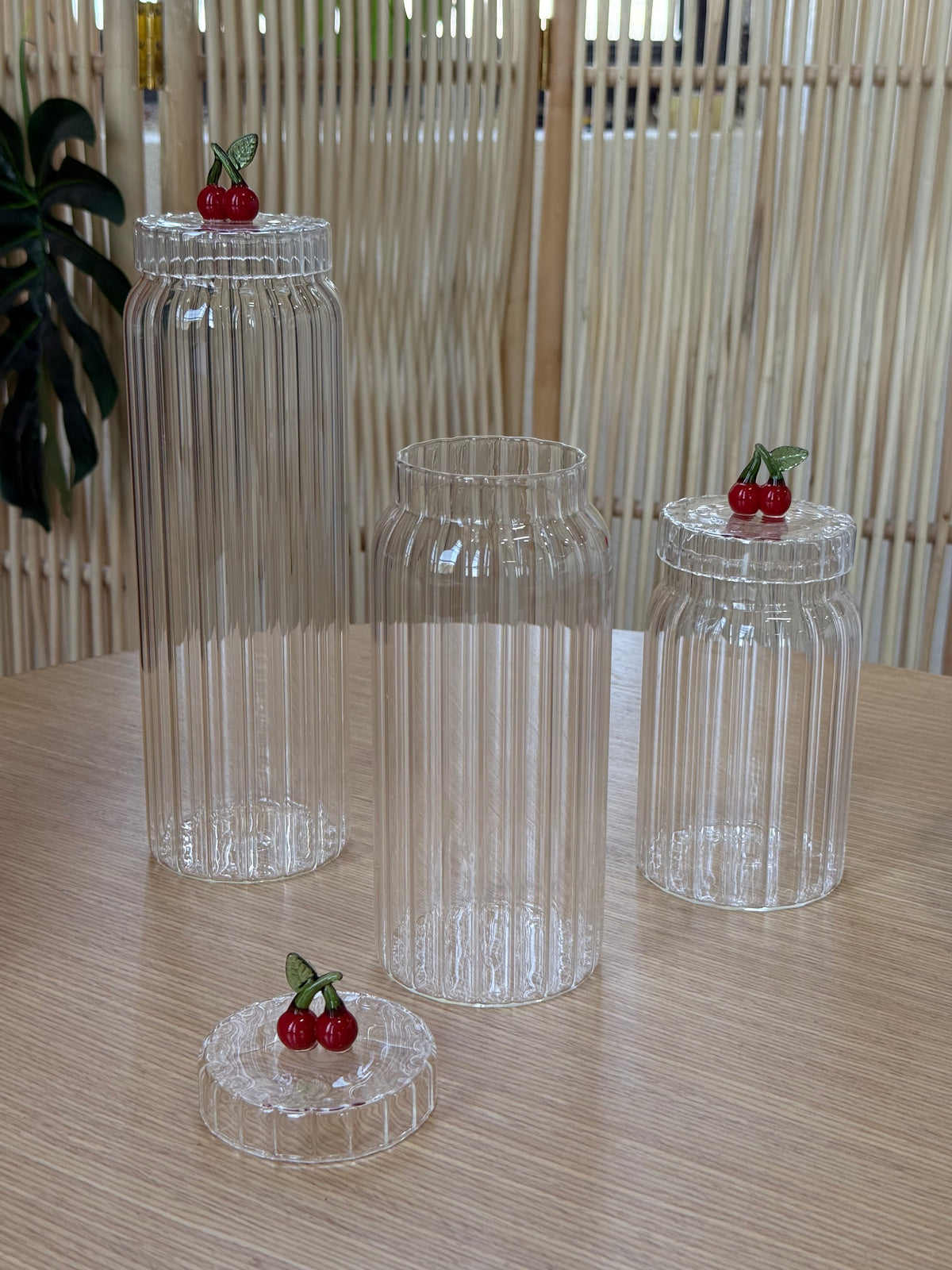 Strawberry Borosilikat Cam 3 Boy Kavanoz Seti KOD:11241-42-43