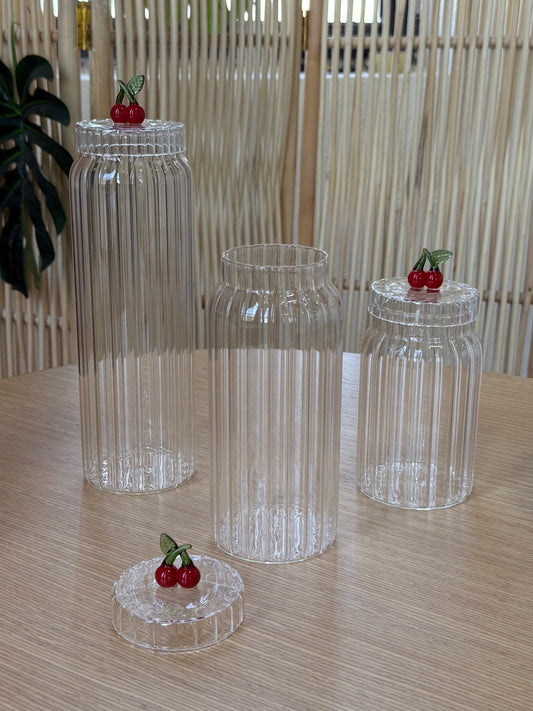 Strawberry Borosilikat Cam 3 Boy Kavanoz Seti KOD:11241-42-43