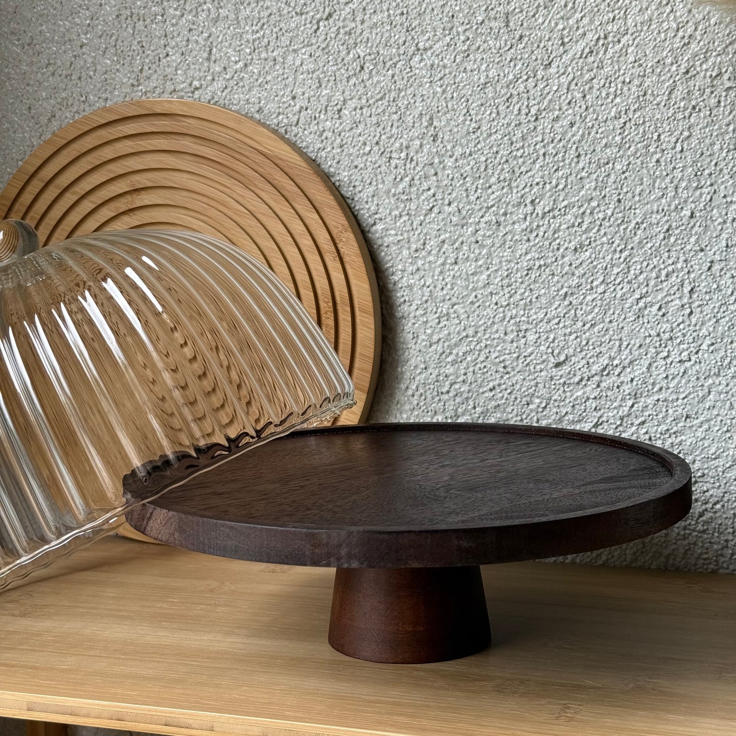 Milay Çizgili Cam Kek Fanusu 25 cm KOD:252