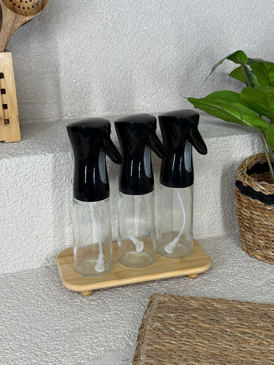 Pugi Bambu Standlı Sprey Yağlık Seti Siyah 250 ml