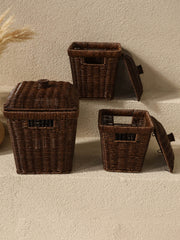 Rattan 3 Boy Kare Patates Soğanlık Seti Pbt-919
