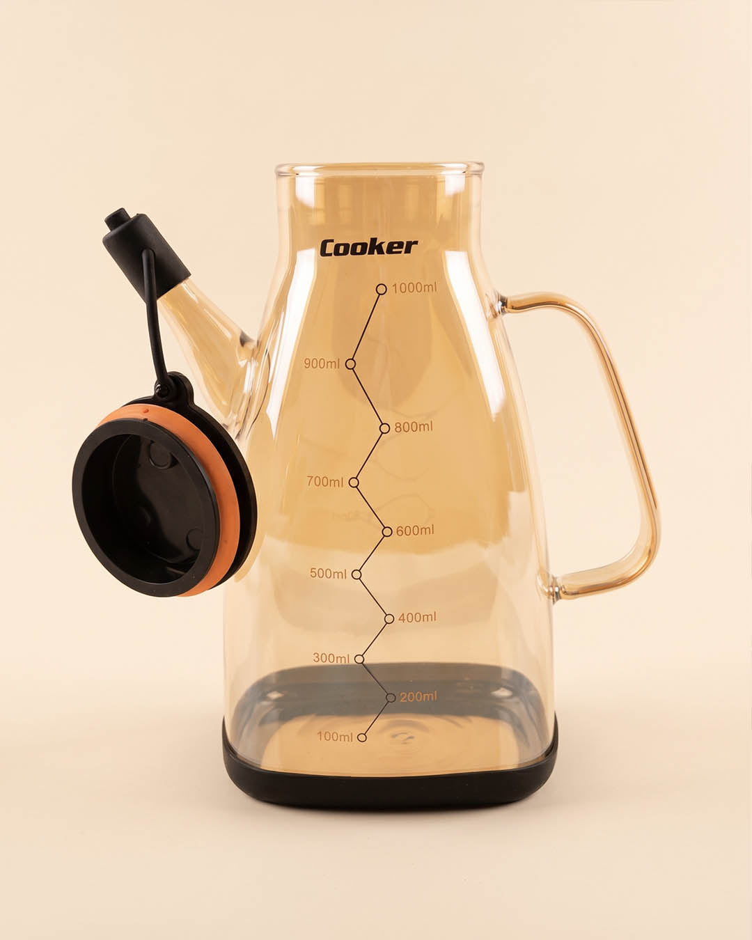 1 Litre Borosilikat Cam Yağlık & Sirkelik Siyah