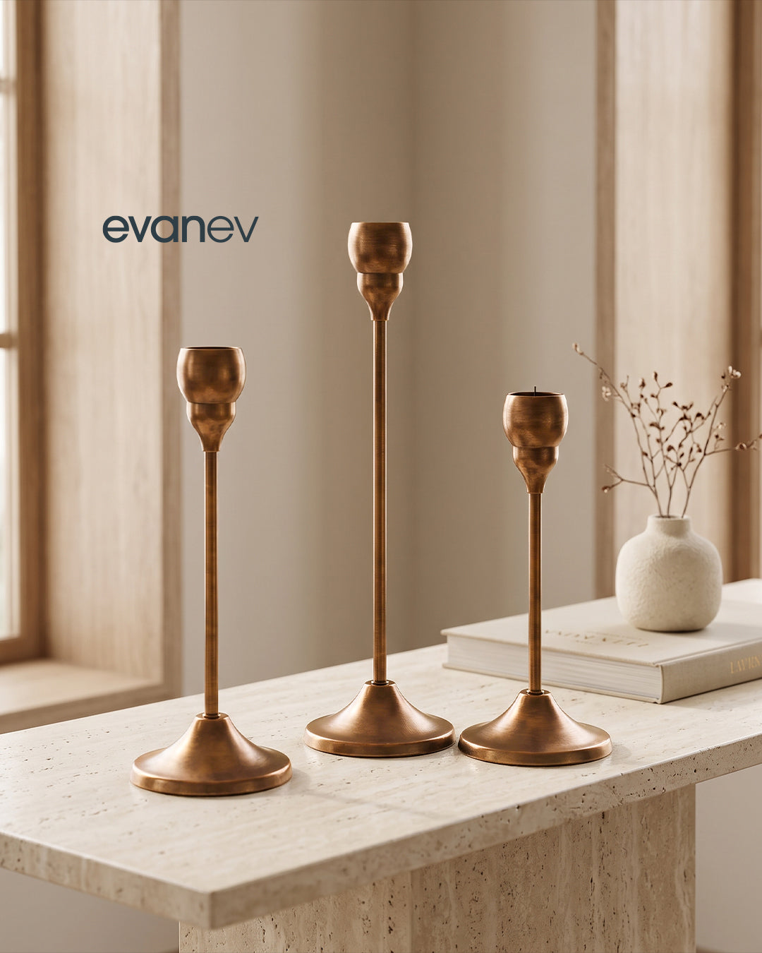 Bronz Metal 3 ‘ lü Şam’dan Set Boğumlu Mln-1162