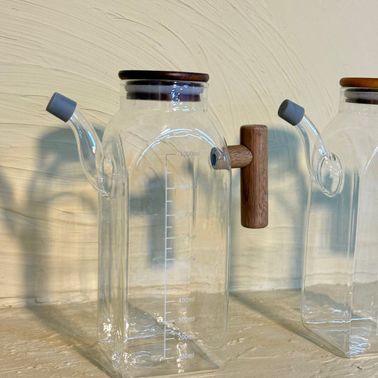 Buenos Borosilikat Akasya Ağacı Kapaklı Yağdanlık Seti 2 Adet 1 Litre KOD:144