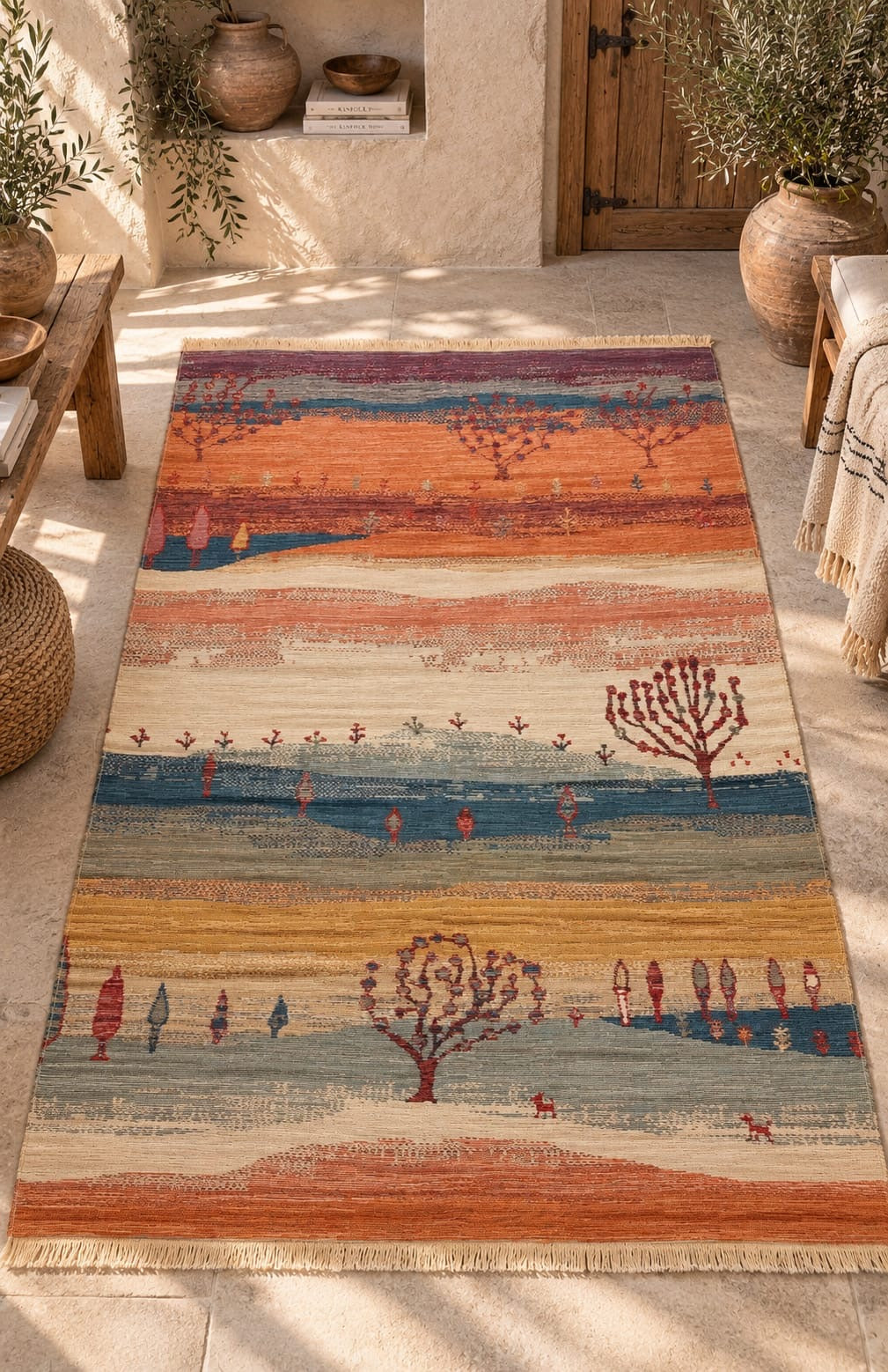 Anadolu Çınar Otantik Motifli Desenli Kilim (120x180cm) Etnik Dokunuş, Doğal Şıklık