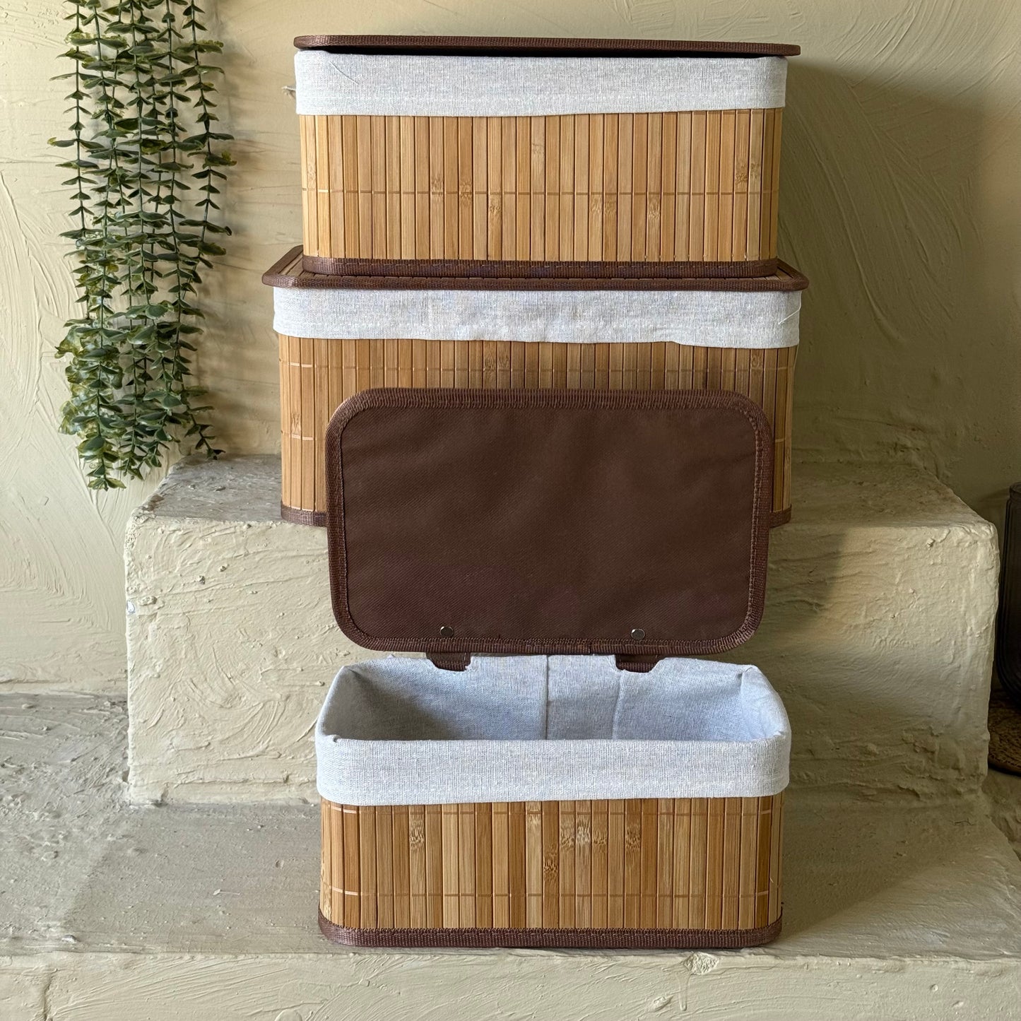 Buenally Bambu 3 Boy Kapaklı Dikdörtgen Organizer Seti KOD:66224