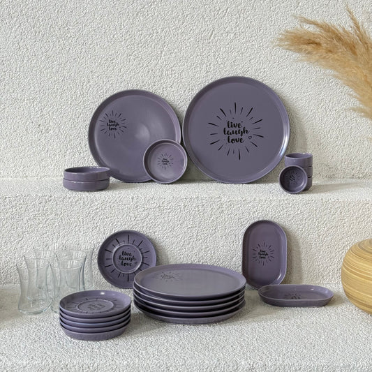 Pashally 28 Parça Porselen Kahvaltı Takımı Mor