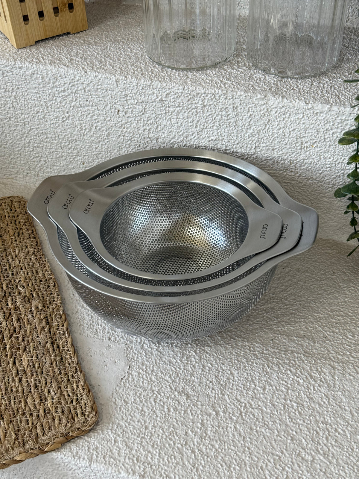 Sieve 3 Parça Metal Süzgeç Seti KOD:6665
