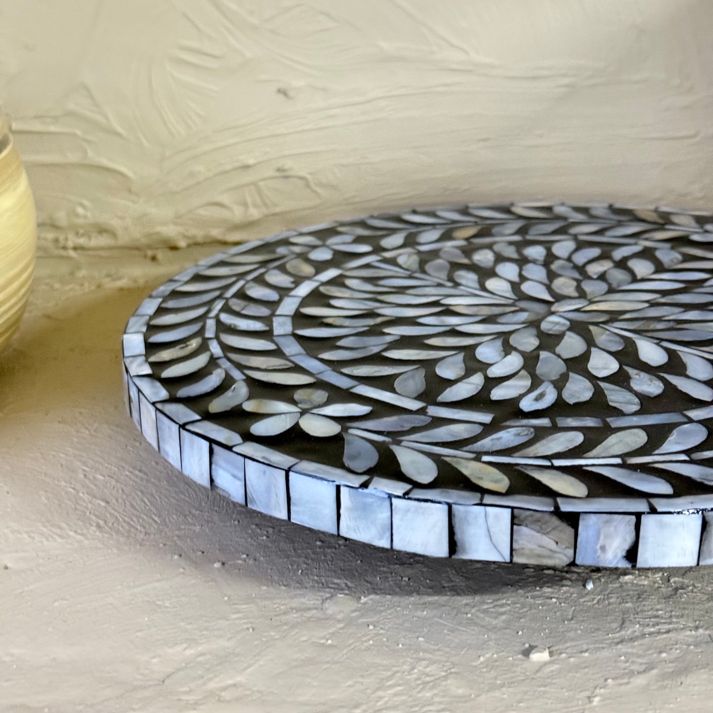 SVR Sedef Dönen Yuvarlak Sunumluk KOD:6183 Siyah