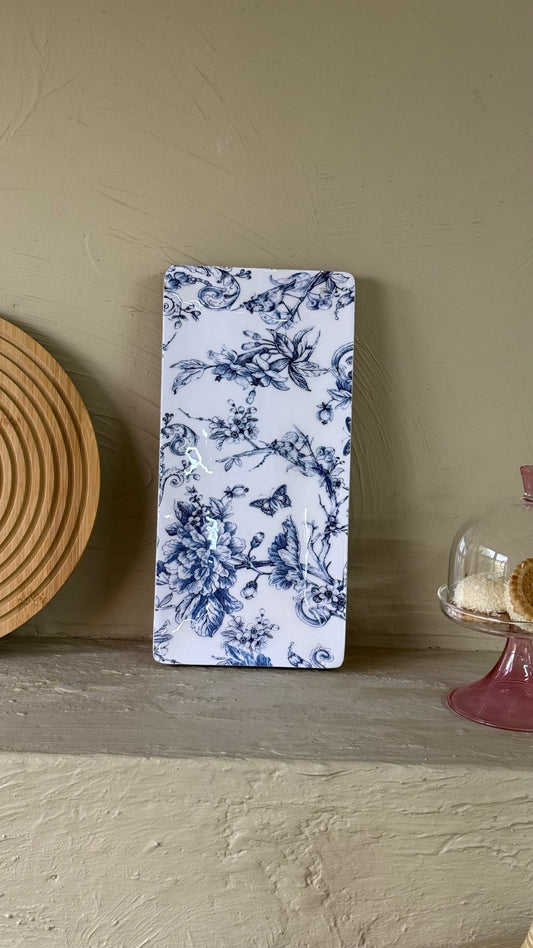 Selin Dikdörtgen Sunumluk Mavi Desenli Büyük Boy KOD:HSL-14