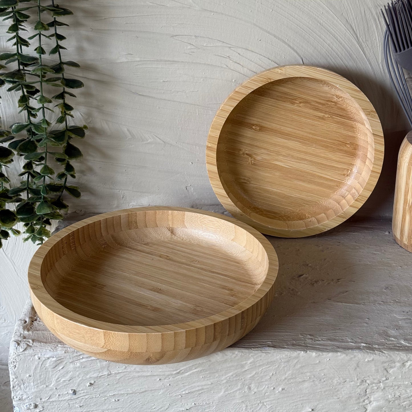 Tutku Bambu Yuvarlak İki Boy Sunumluk 18 cm, 22 cm KOD:41203-02