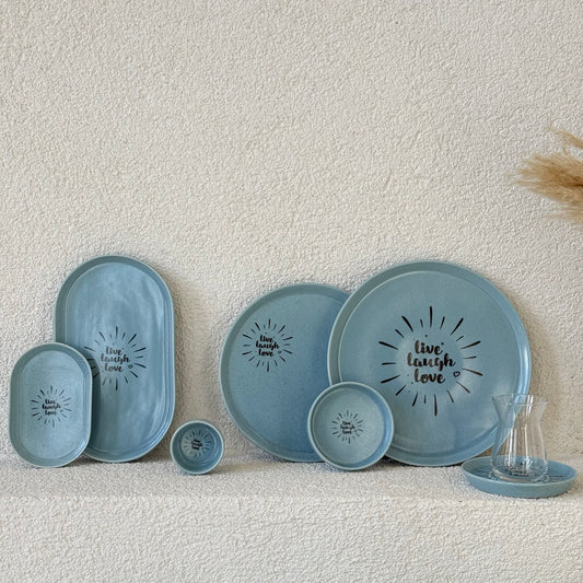 Pashally 30 Parça Porselen Kahvaltı Takımı Mavi