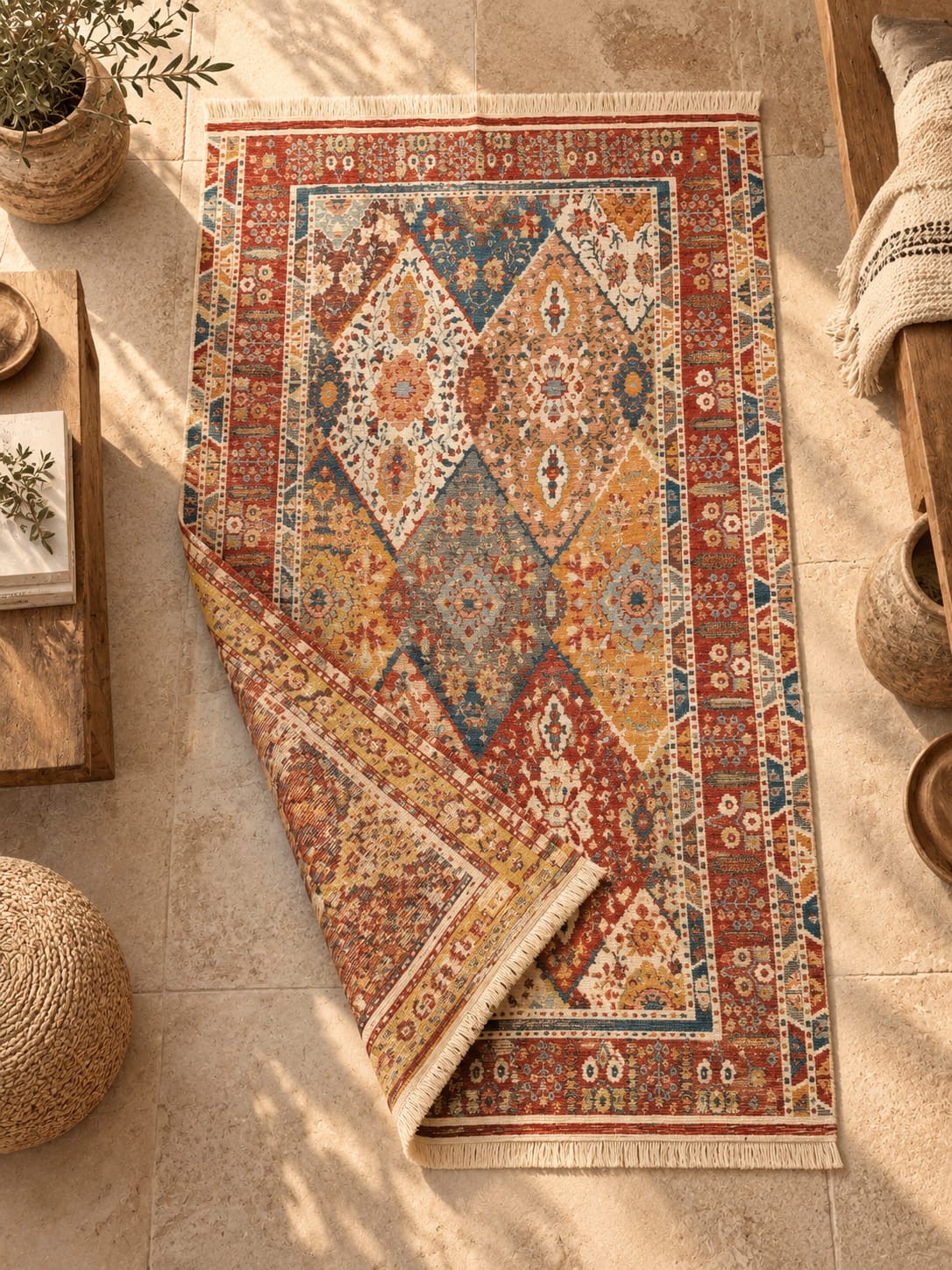 Anadolu Selvi Otantik Motifli Desenli Kilim (80x150cm) Etnik Dokunuş, Doğal Şıklık
