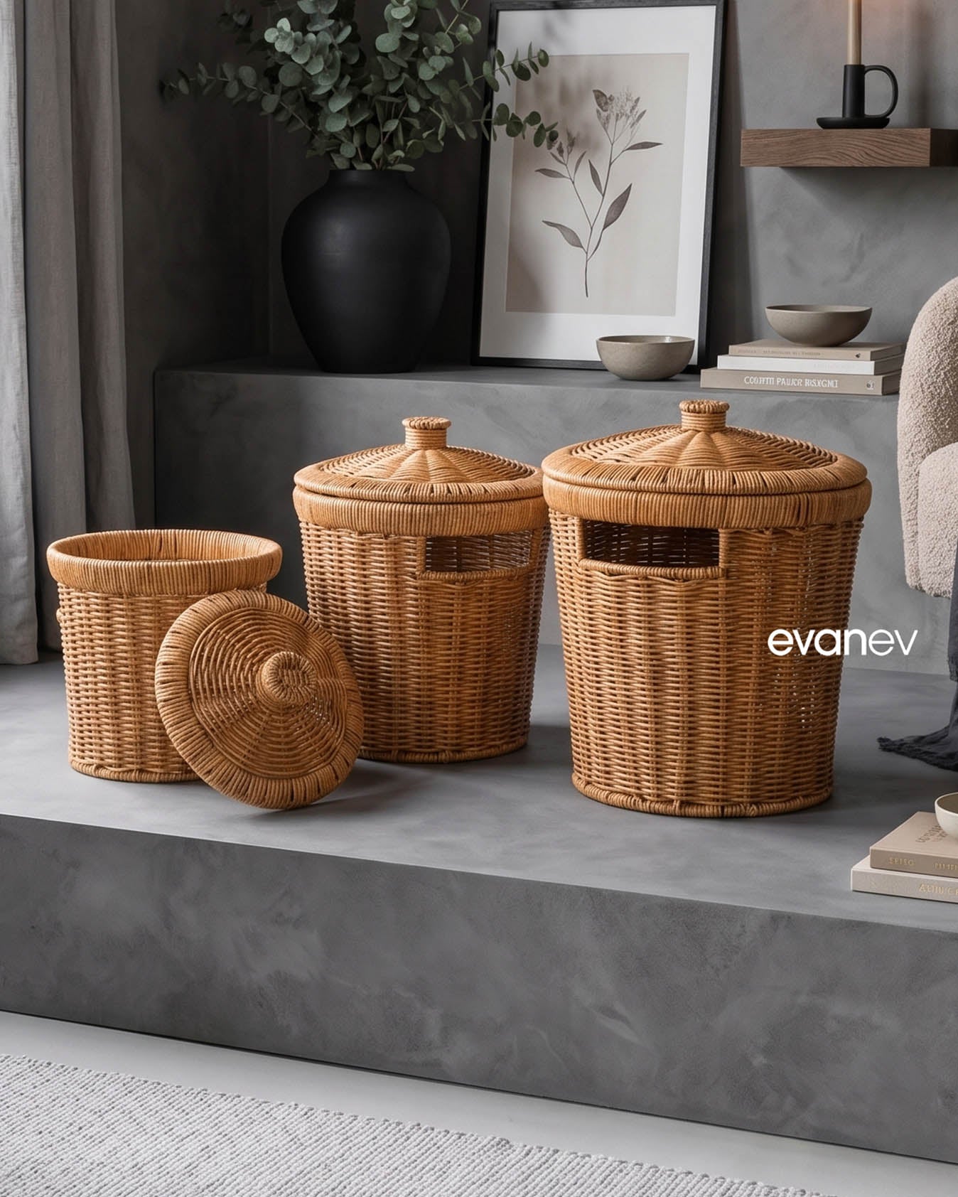 Leo Rattan 3 Boy Patates Soğanlık Seti