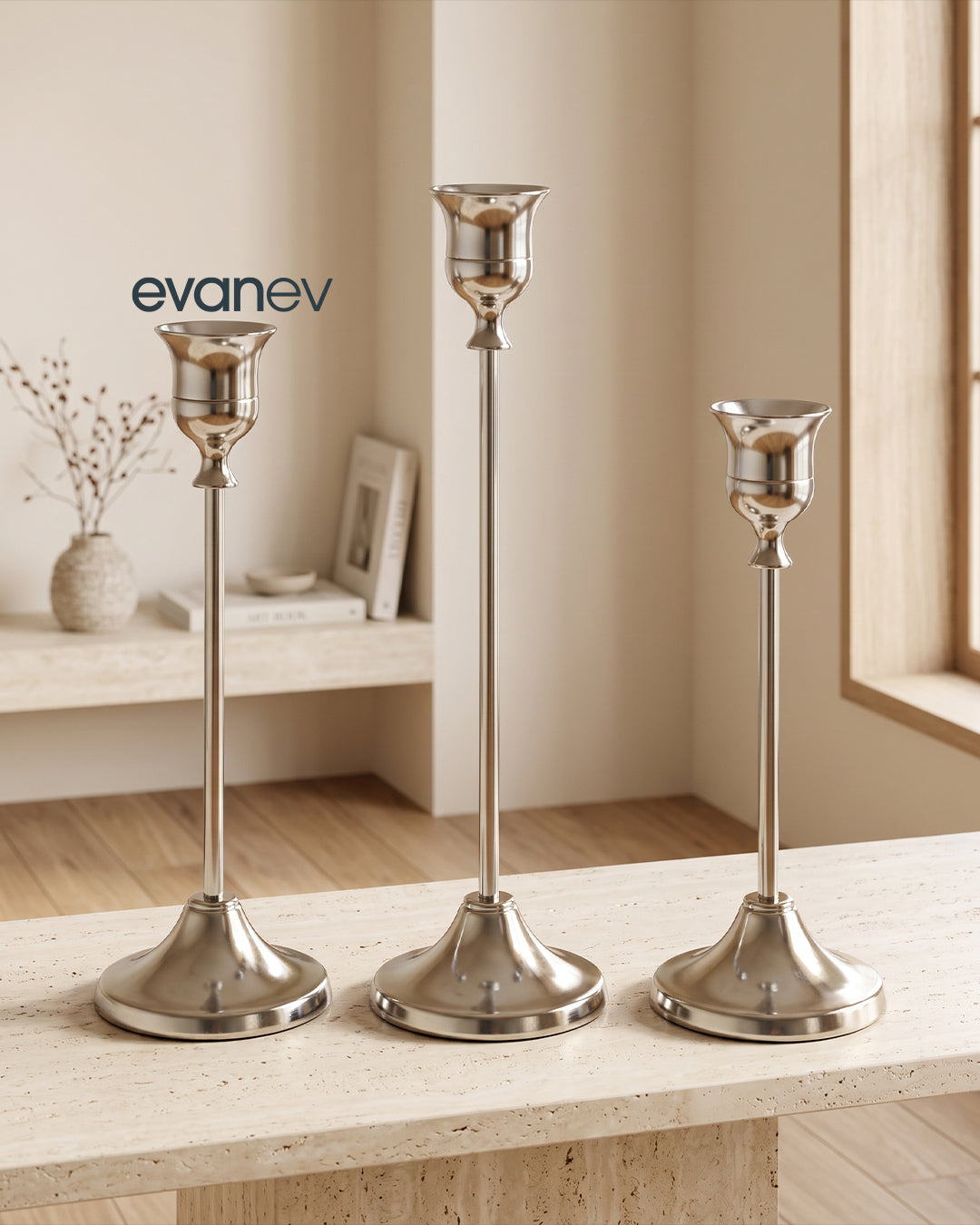 Gümüş Metal 3 ‘ lü Şam’dan Set Mln-11453