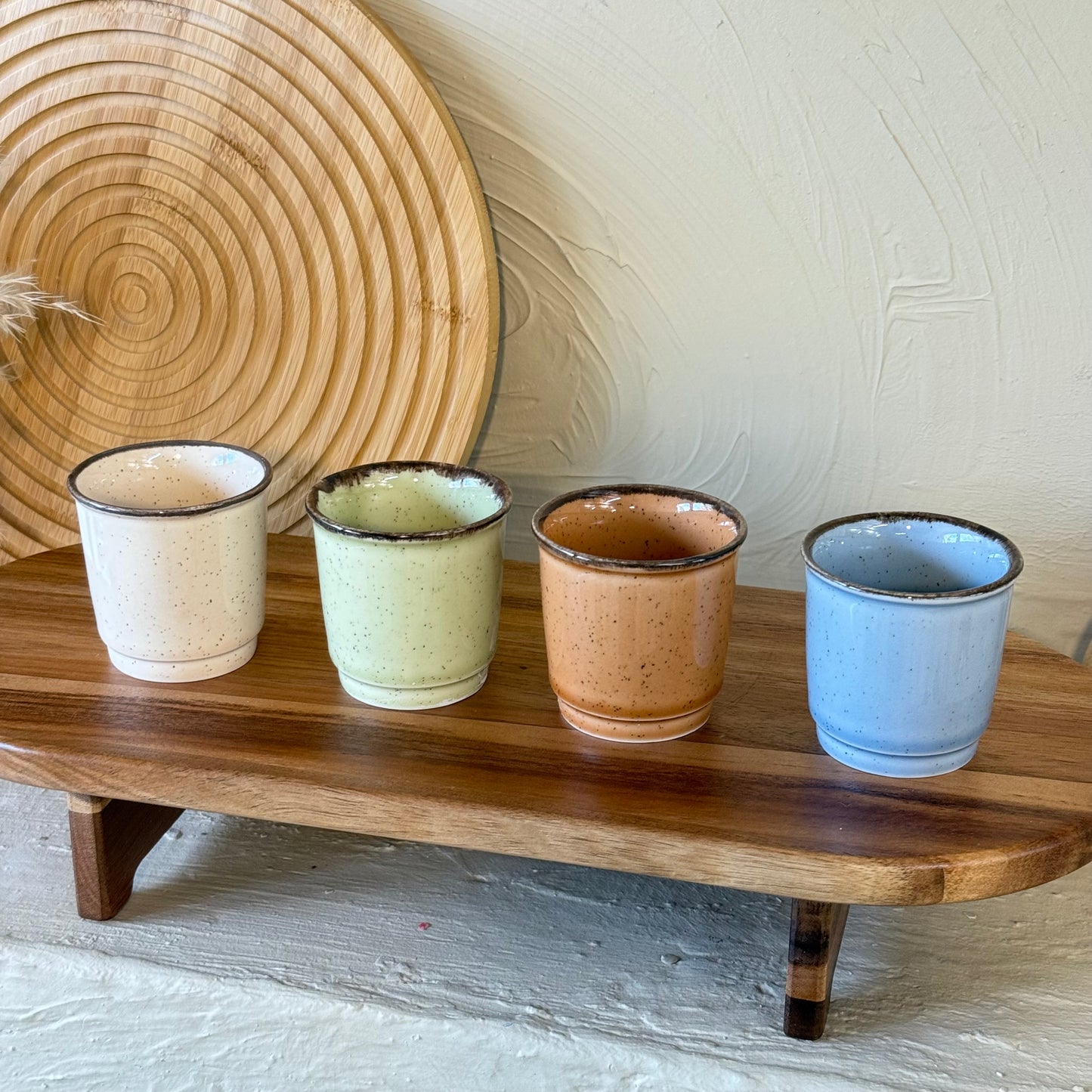 Porline 4 Lü Espresso Kahve Fincan Set Porselen Renkli