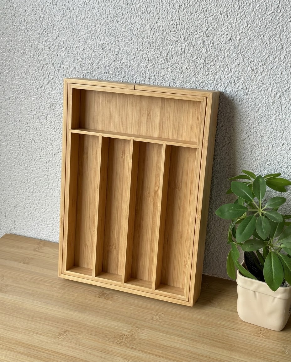 Açılır Kapanır Bambu Çekmece İçi Kaşıklık Erk-1019