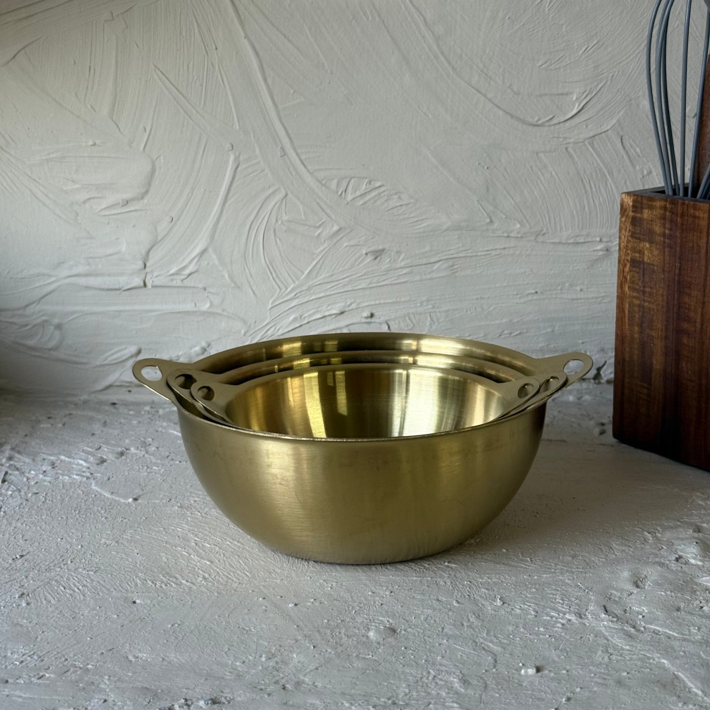 Vadi Metal 3 Boy Yuvarlak Tutmalı Gold Kase Seti KOD:8814