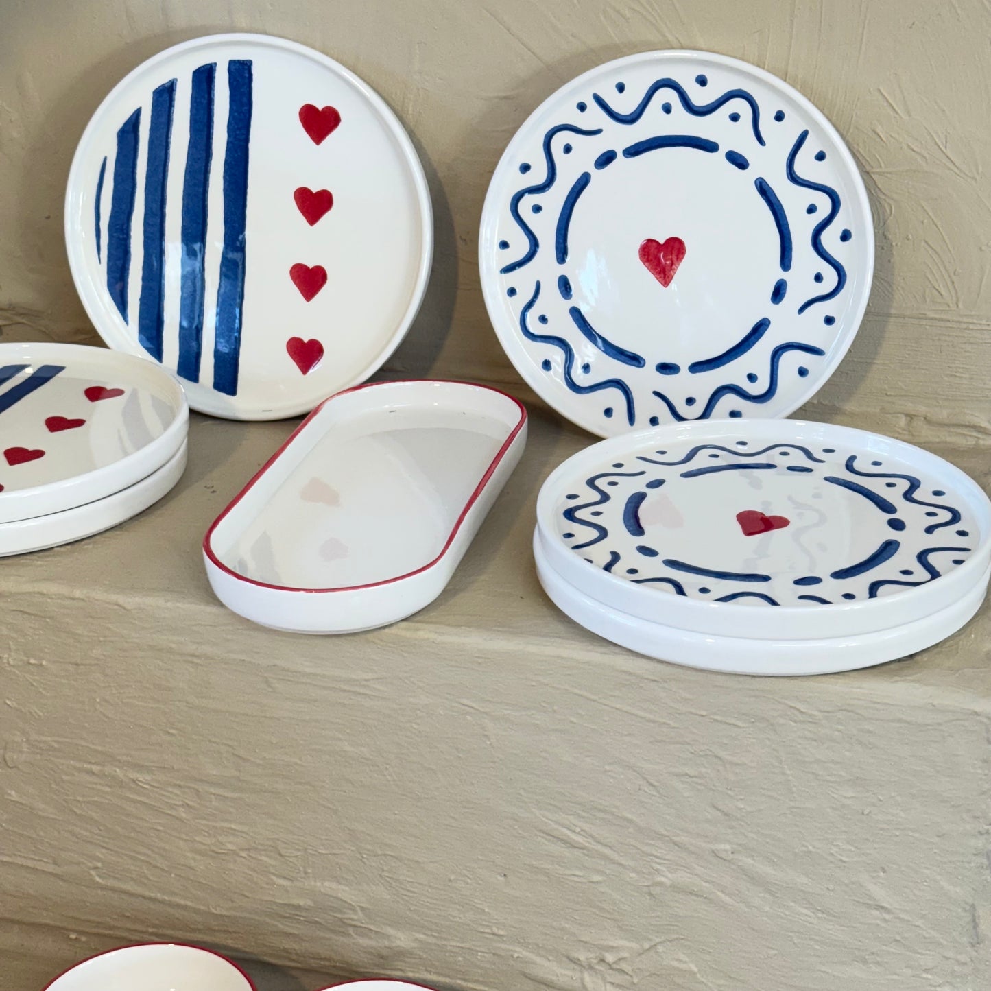 Tutku Blue Heart 14 Parça Kahvaltı Takımı Seti 6 Kişilik