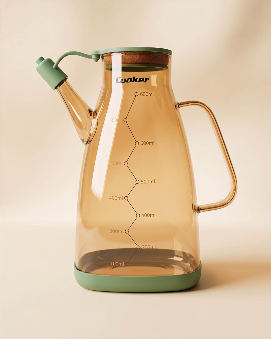 1 Litre Borosilikat Cam Yağlık & Sirkelik Yeşil