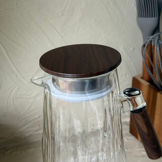 Arow Mild Borosilikat Cam Sürahi Akasya Kapaklı 1800 ml KOD:6507