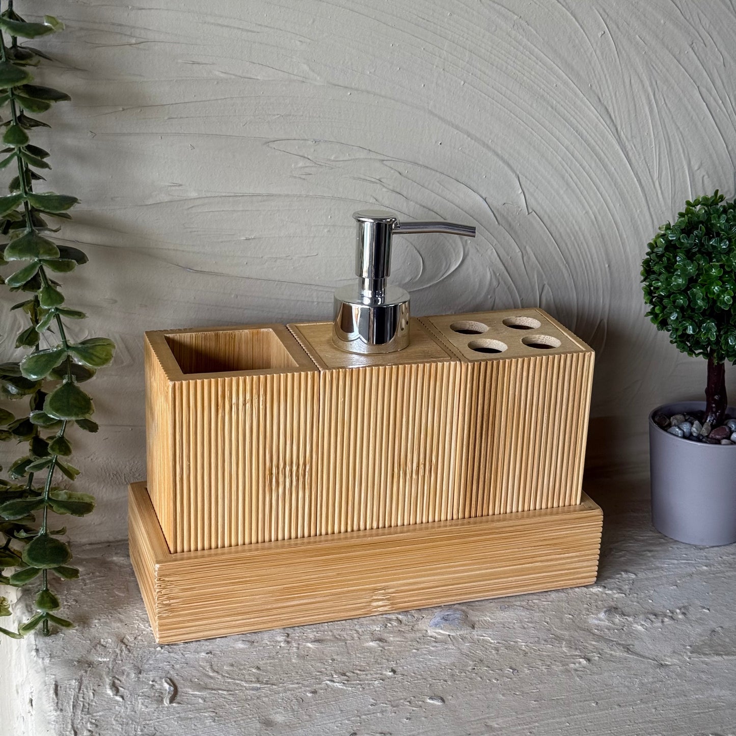 Evanev Bambu Banyo Seti 4 Parça KOD:6709