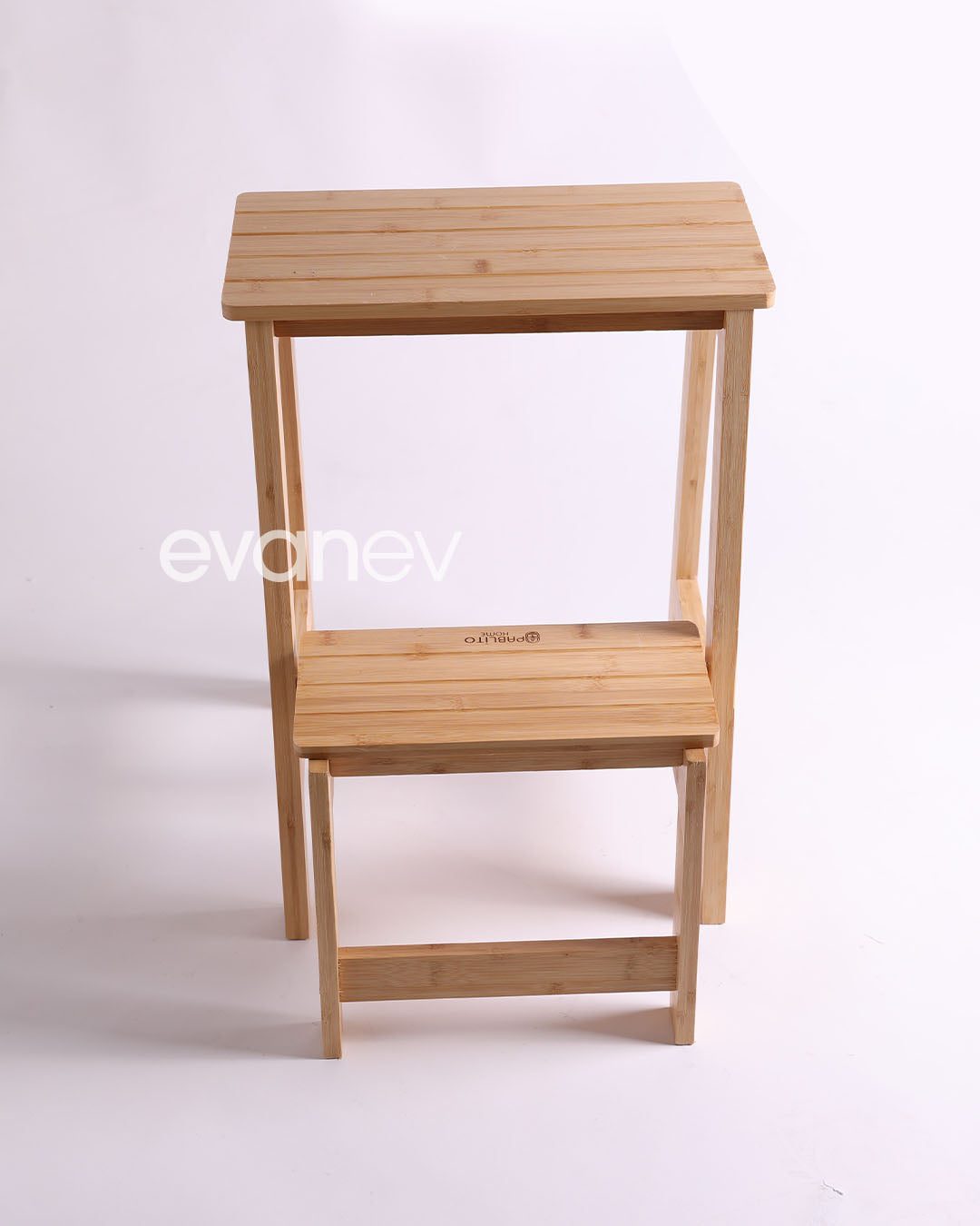 %100 Doğal Bambu 2 Basamaklı Çok Amaçlı Tabure & Merdiven
