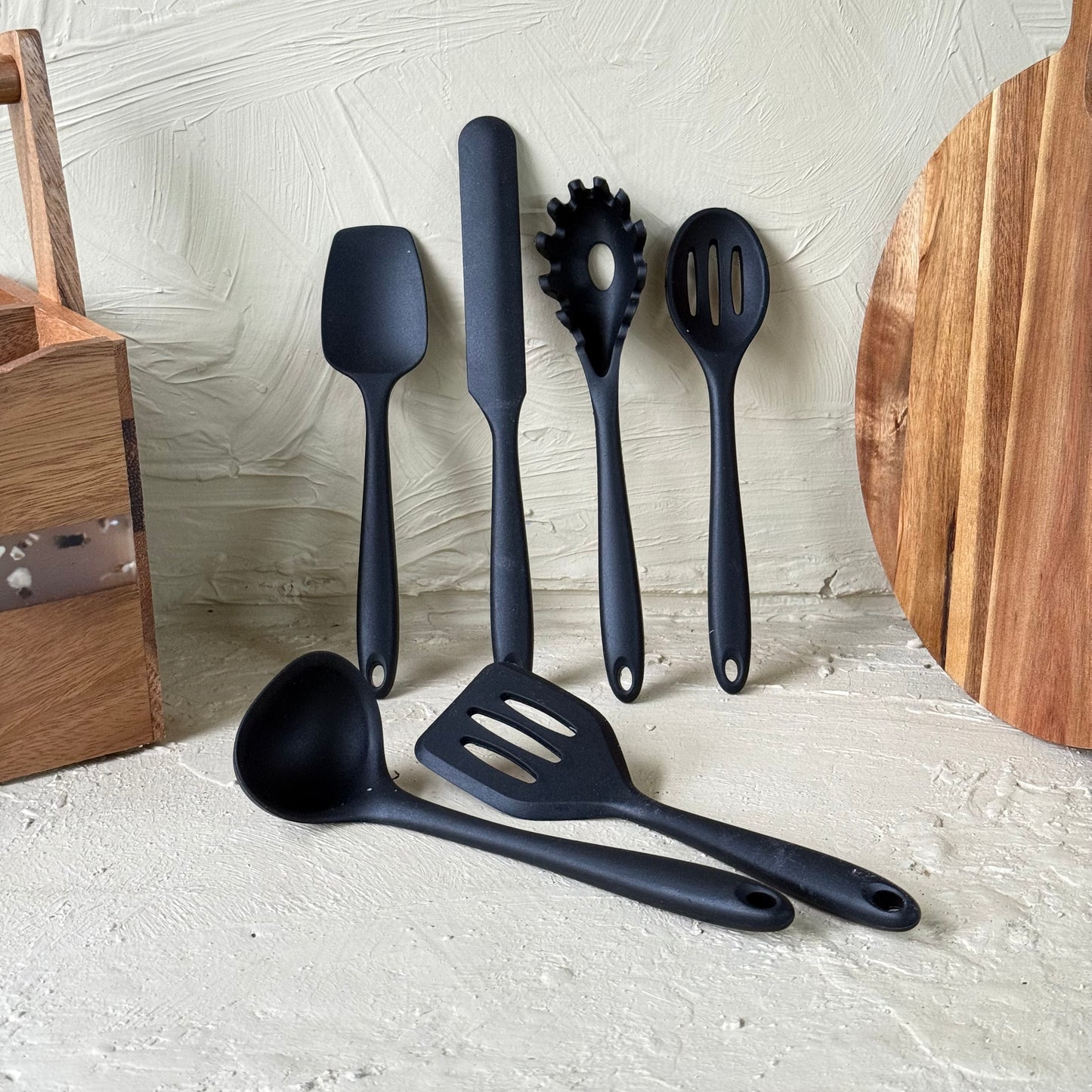 Arow 6 Parça Silikon Mutfak Seti Siyah KOD:6109