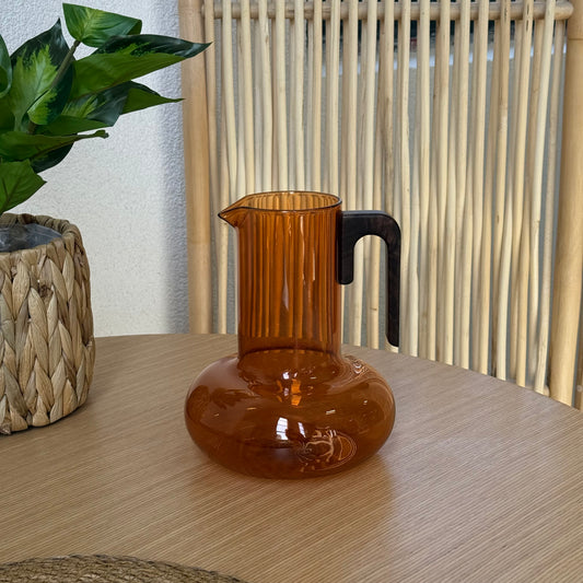 Mitally Lüks Borosilikat Cam Sürahi Akasya Ağacı Kulplu Amber 1200 ml KOD:012