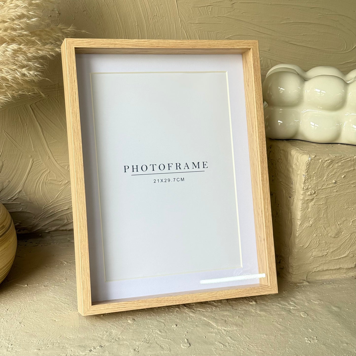 İKAE Ahşap Çerçeve Büyük Boy Çift Camlı KOD:3182-beyaz