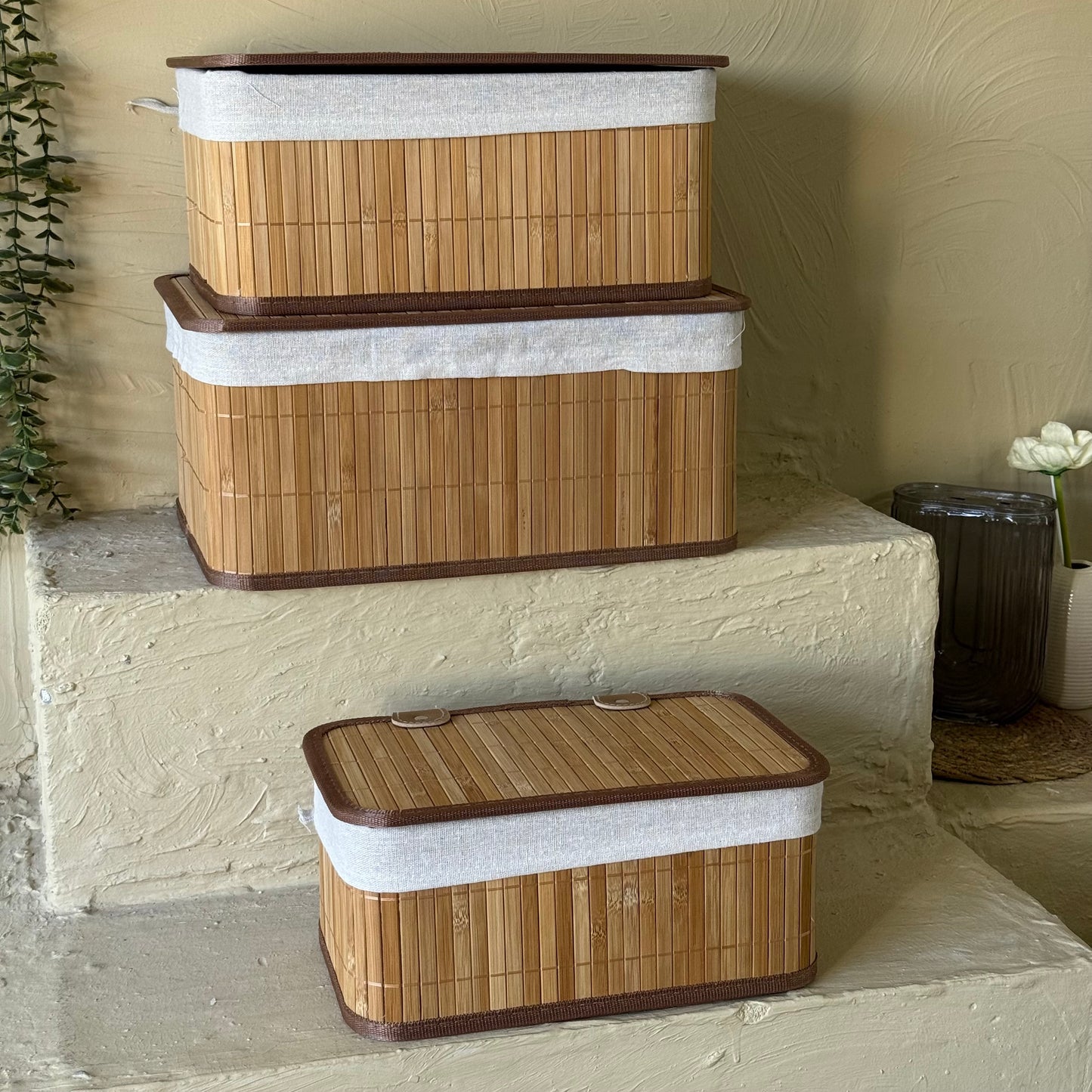 Buenally Bambu 3 Boy Kapaklı Dikdörtgen Organizer Seti KOD:66224