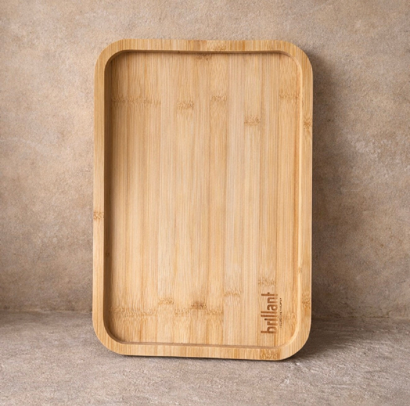 1 ALANA 1 BEDAVA Diamond Bambu Dikdörtgen Koltuk Kenarı Tepsi Büyük Boy 38x26 cm KOD:6590