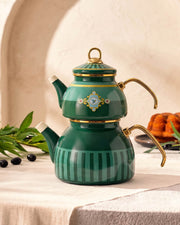 Pashally Emaye Çaydanlık Bird Model Yeşil 0298