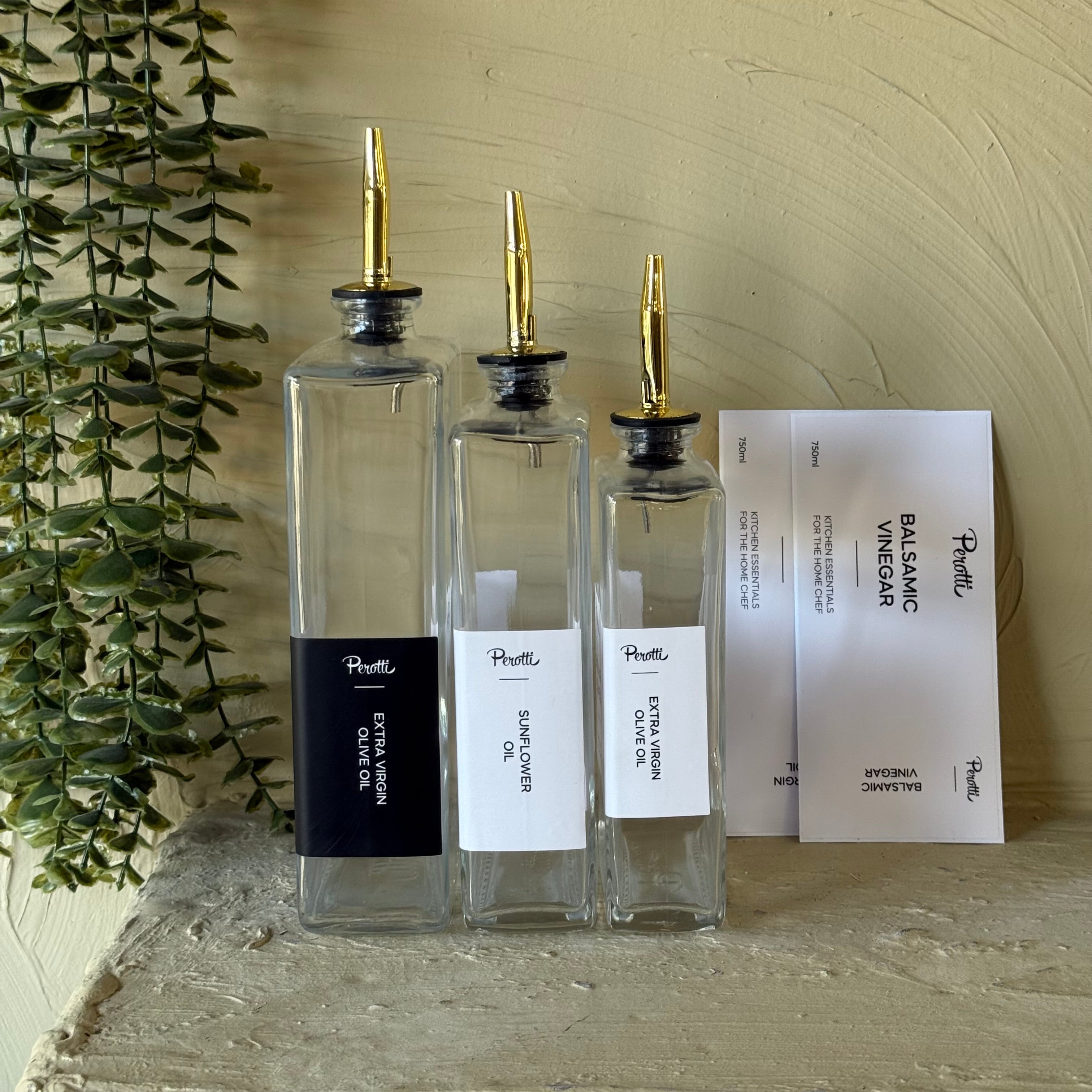 Perolly Cam Gold Kapaklı Yağlık Seti 350 ml, 500 ml, 750 ml KOD:18116