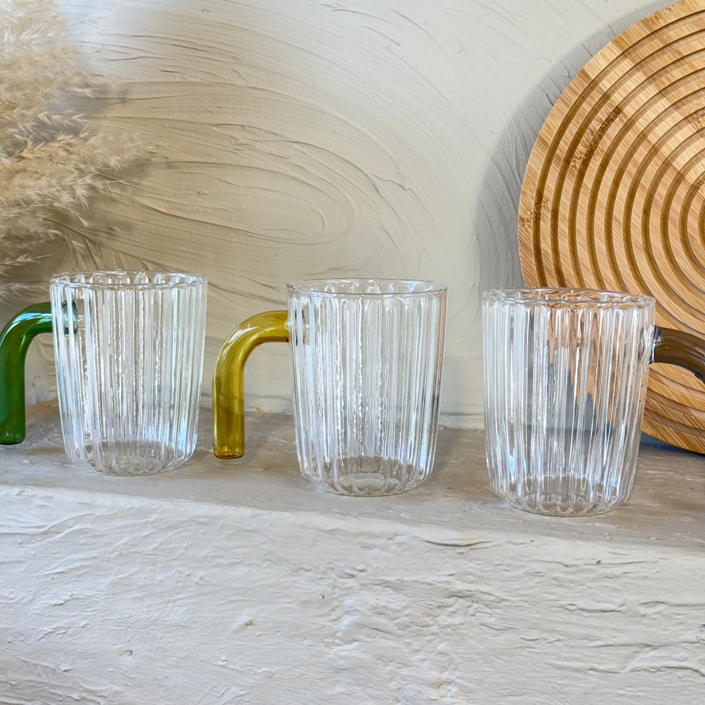 Tutku Borosilikat Cam Kupa Nescafe Seti Renkli Kulp