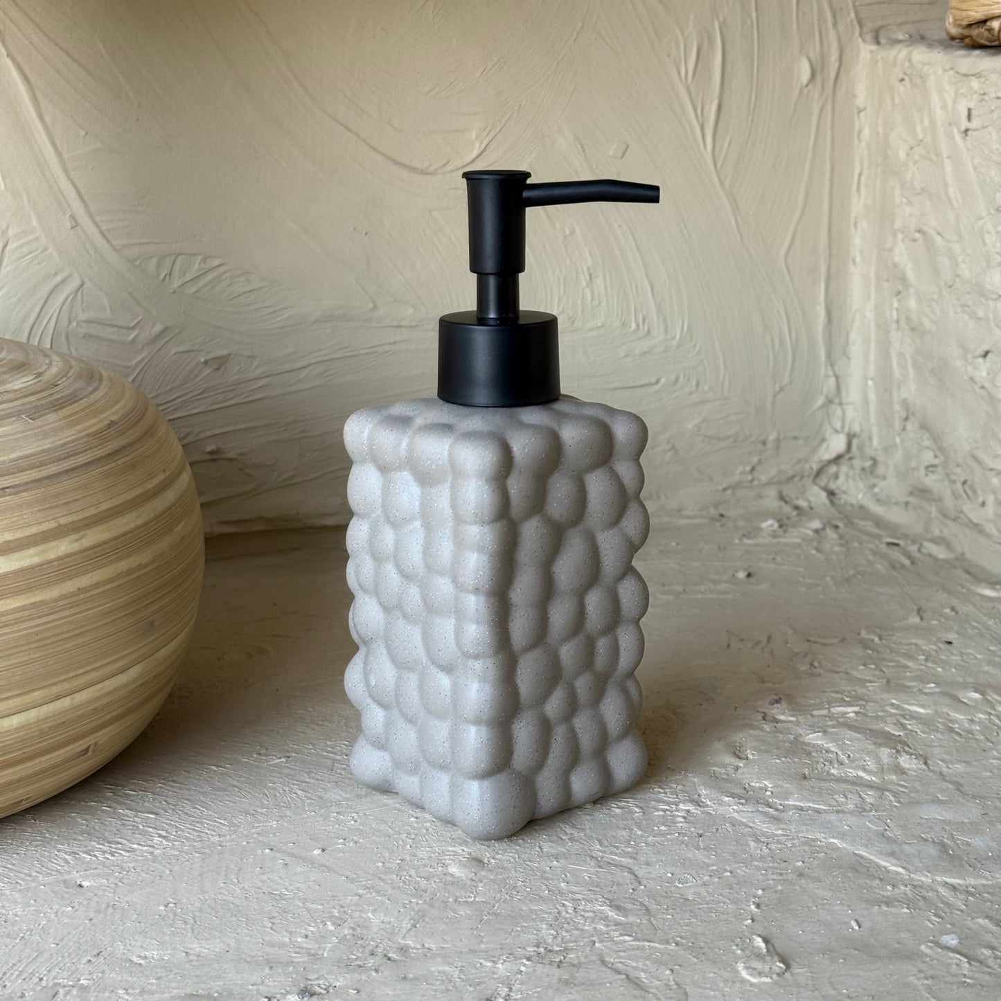 Bubble Porselen Sıvı Sabunluk Bej KOD:1389