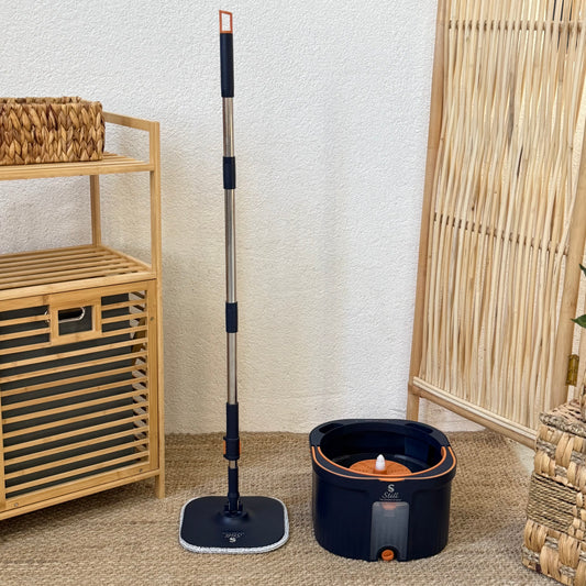 S still Temiz Su ile Kirli Suyu Ayıran Otomatik Temizlik Mop Seti Lacivert