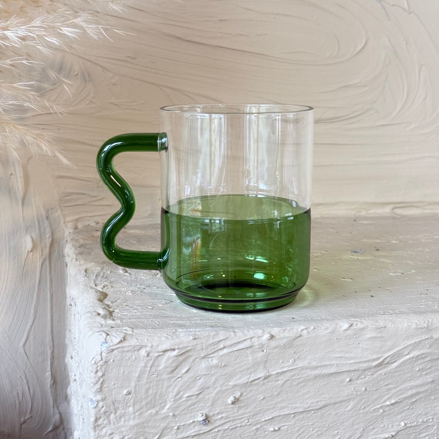 Tutku Borosilikat Cam Nescafe Kupa 400 ml Yeşil KOD:030