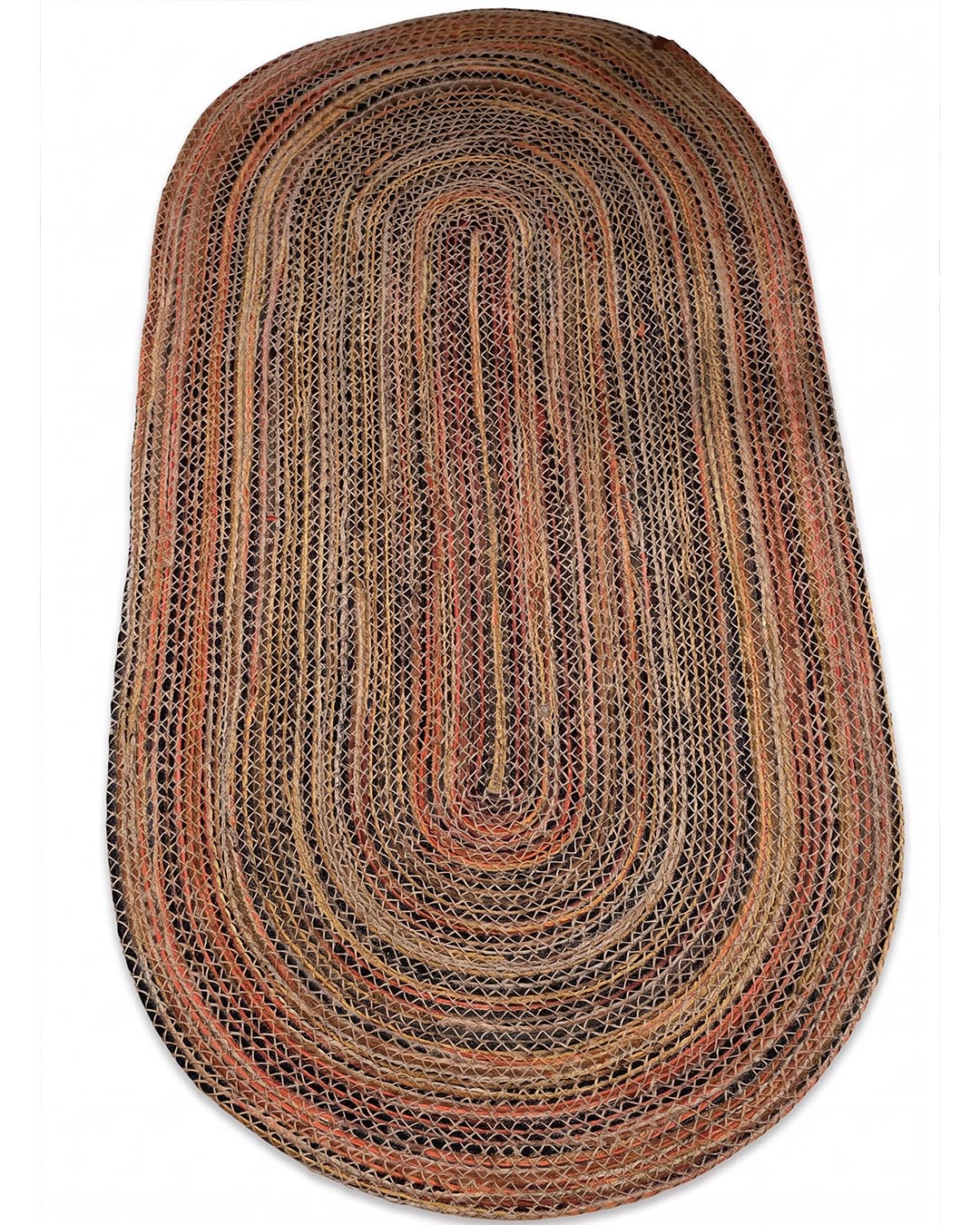 Arven Çok Renkli Jüt Oval Paspas (80 x 150 cm)