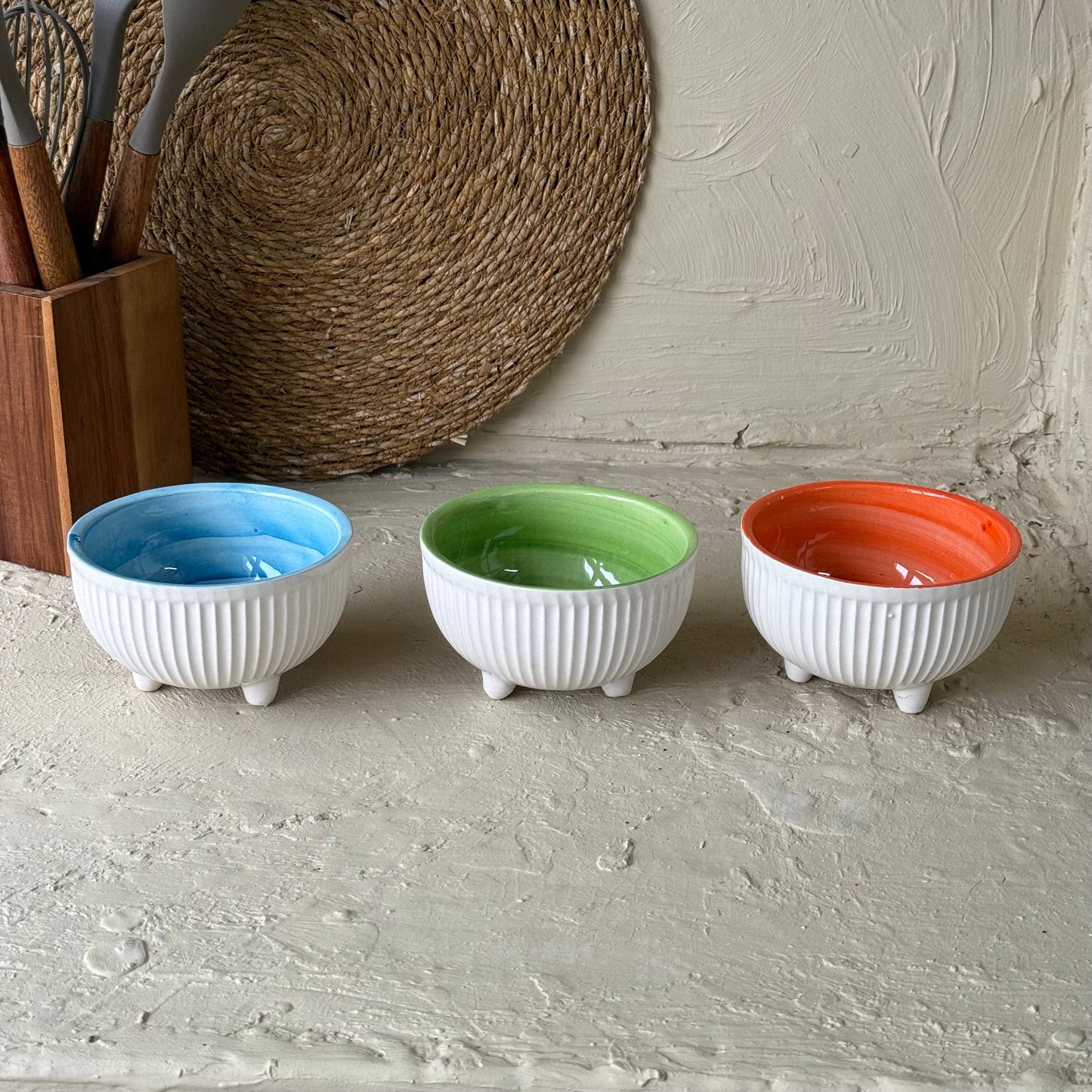 Pasha Çift Renkli Seramik 3 Adet  Çerezlik Lokumluk Seti KOD:0762