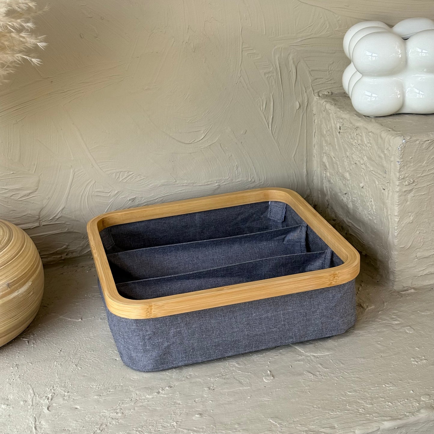 Arow Katlanır 3 Bölmeli Kare Organizer Gri