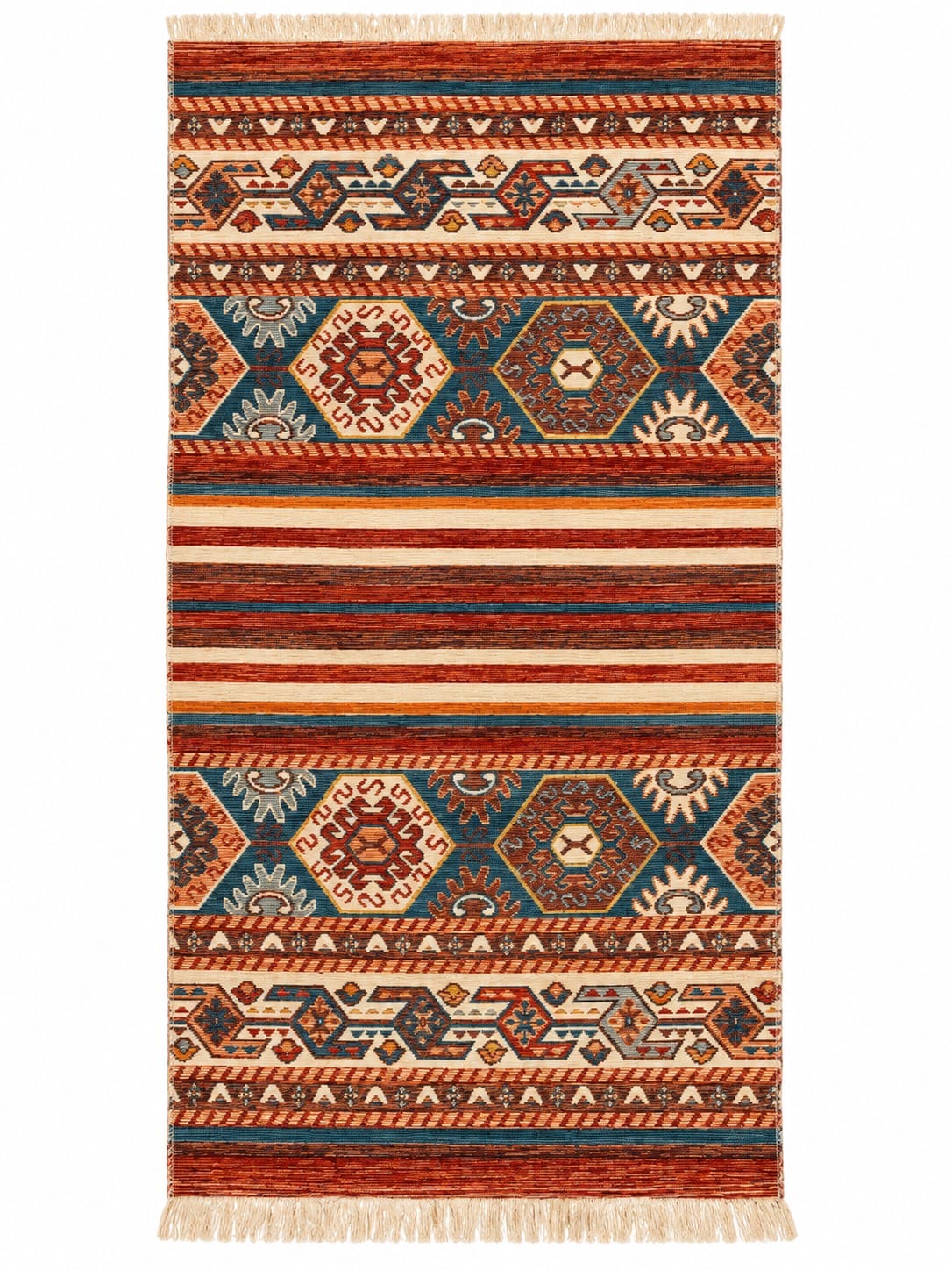 Anadolu Toprak Otantik Motifli Desenli Kilim (80x150cm) Etnik Dokunuş, Doğal Şıklık