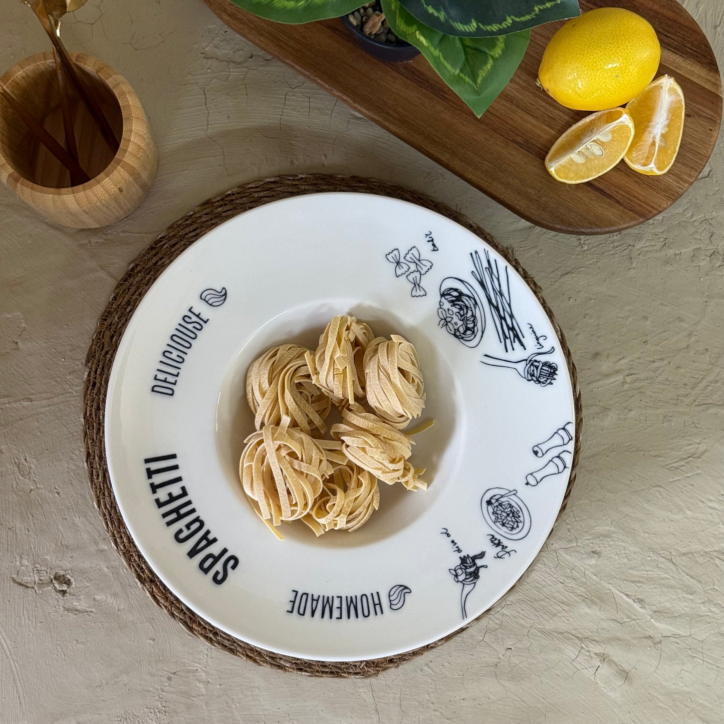 Porser Spagetti Porselen Makarna Tabağı 6 Adet