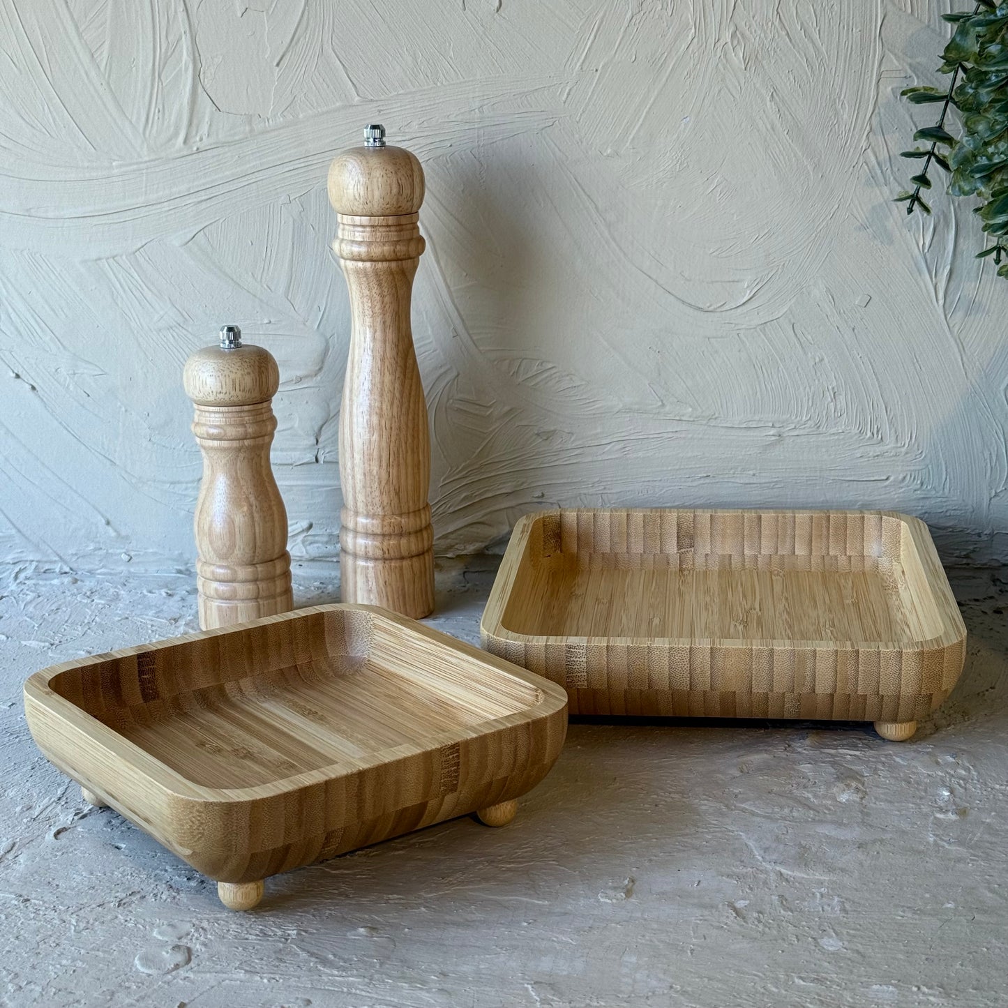 Milarlly Bambu Top Ayaklı Kare İki Boy Sunumluk KOD:173-174