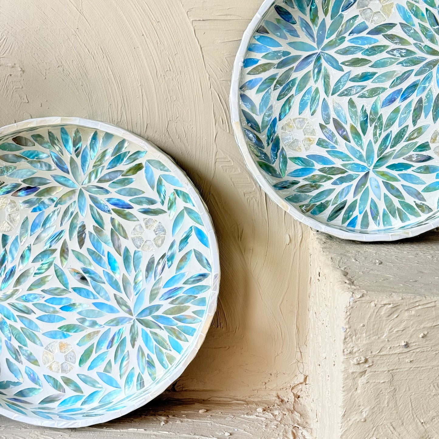 SVR Sedef İkili Yuvarlak Tepsi Seti KOD:61832 Yeşil